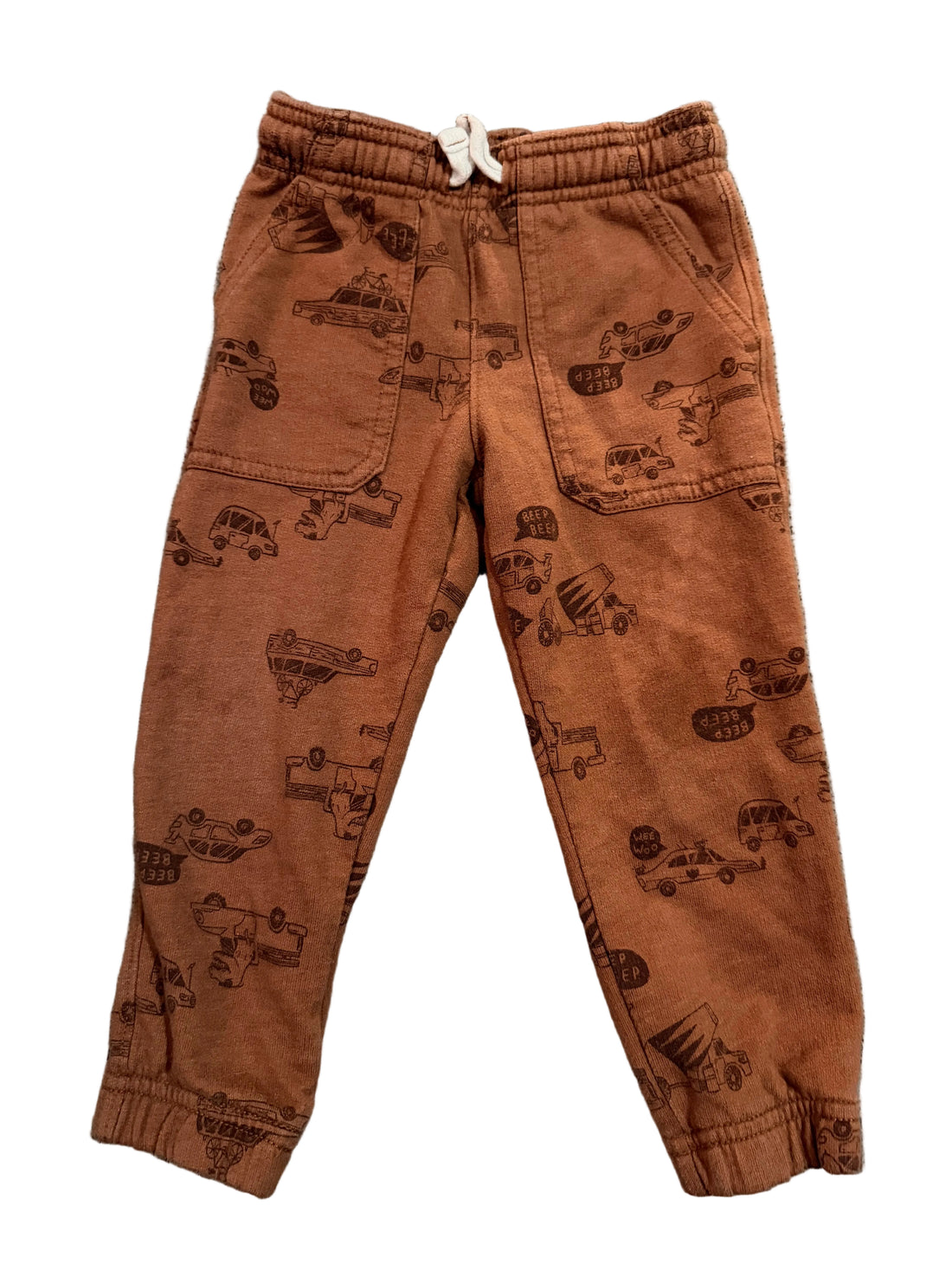 Brown children's pants with patterns 
