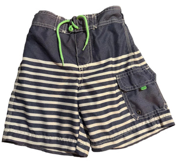 navy and white swim shorts