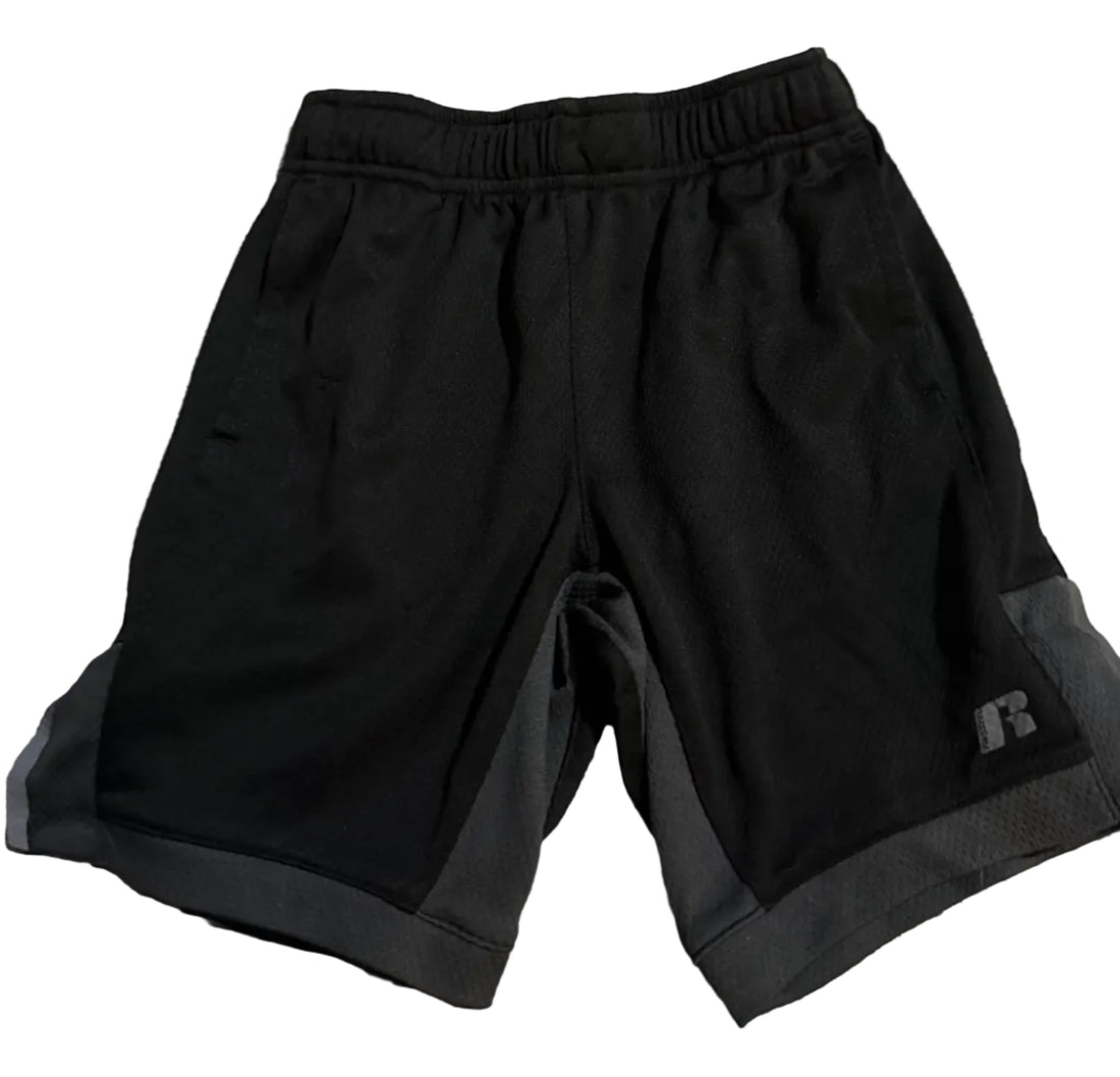 black & gray shorts