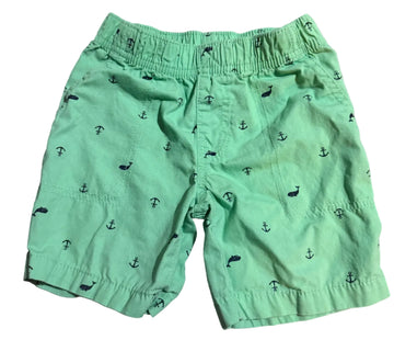 Green shorts with anchor pattern 