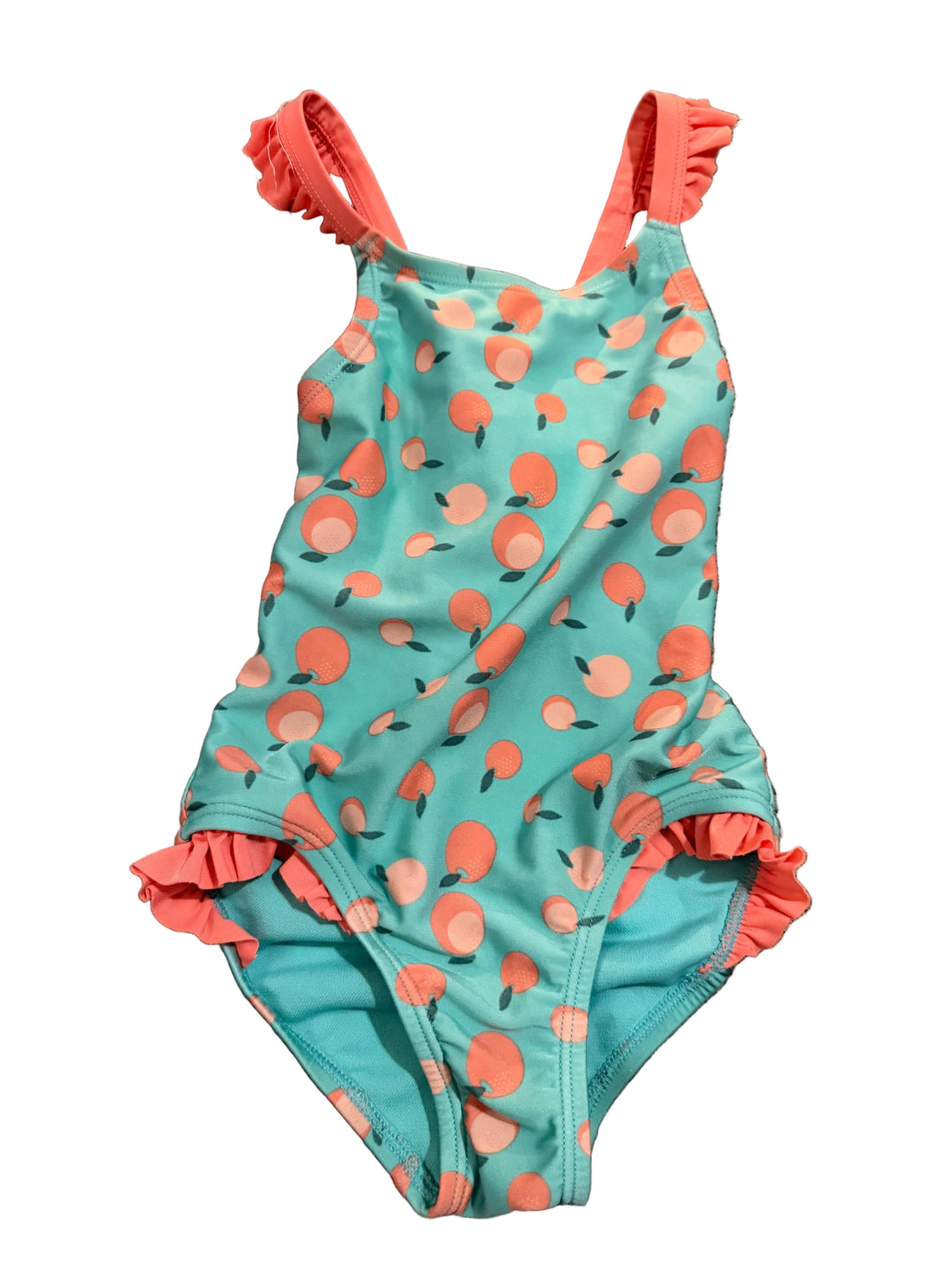 Children's swimsuit with peach pattern 
