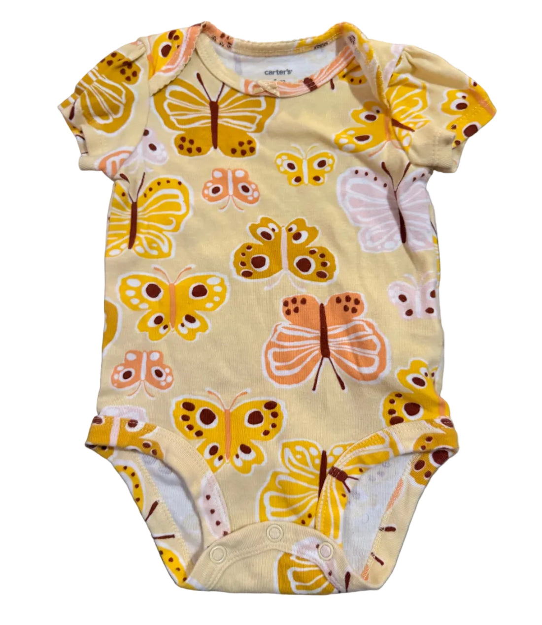 Baby onesie with butterfly pattern 