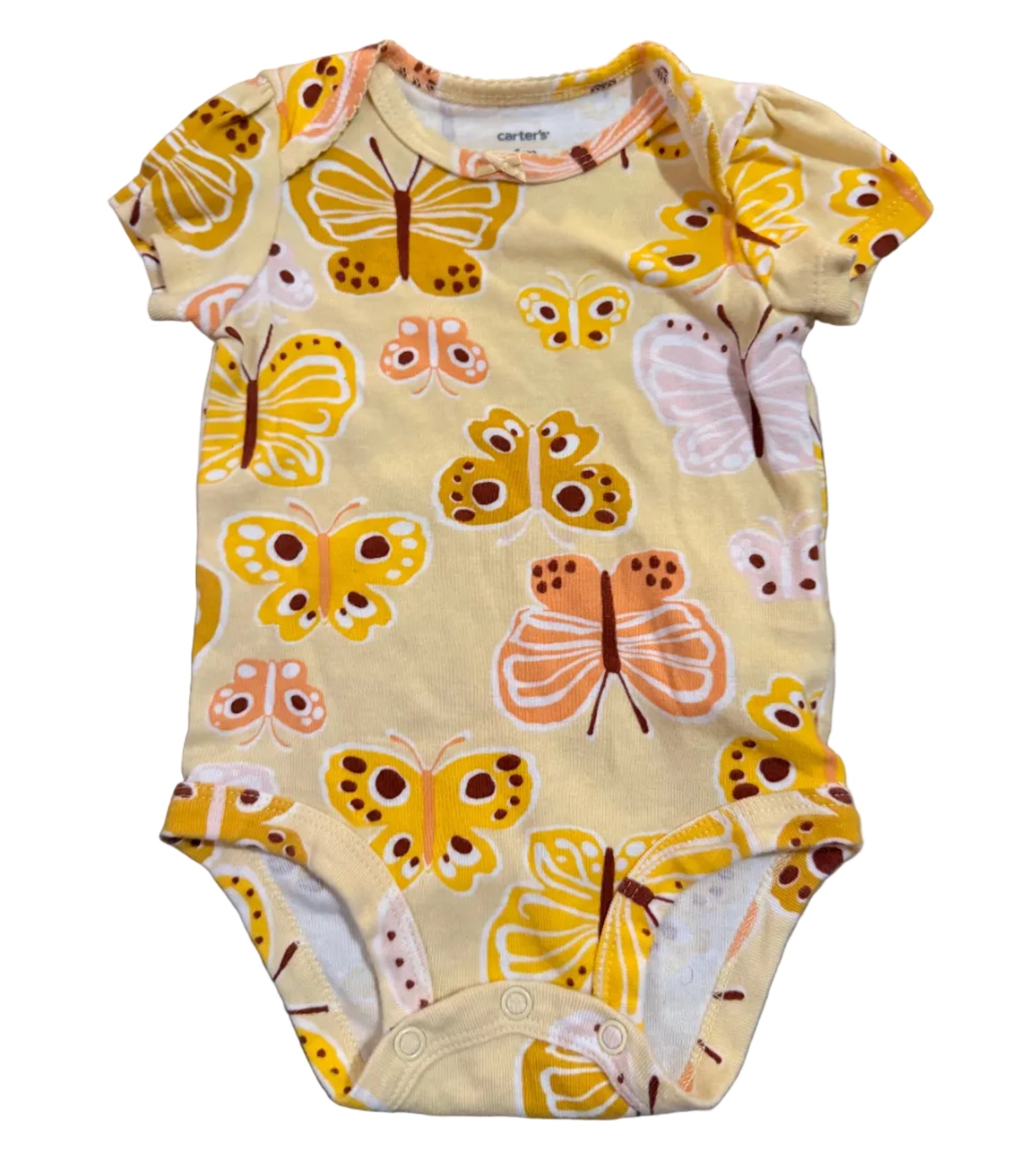 Baby onesie with butterfly pattern 