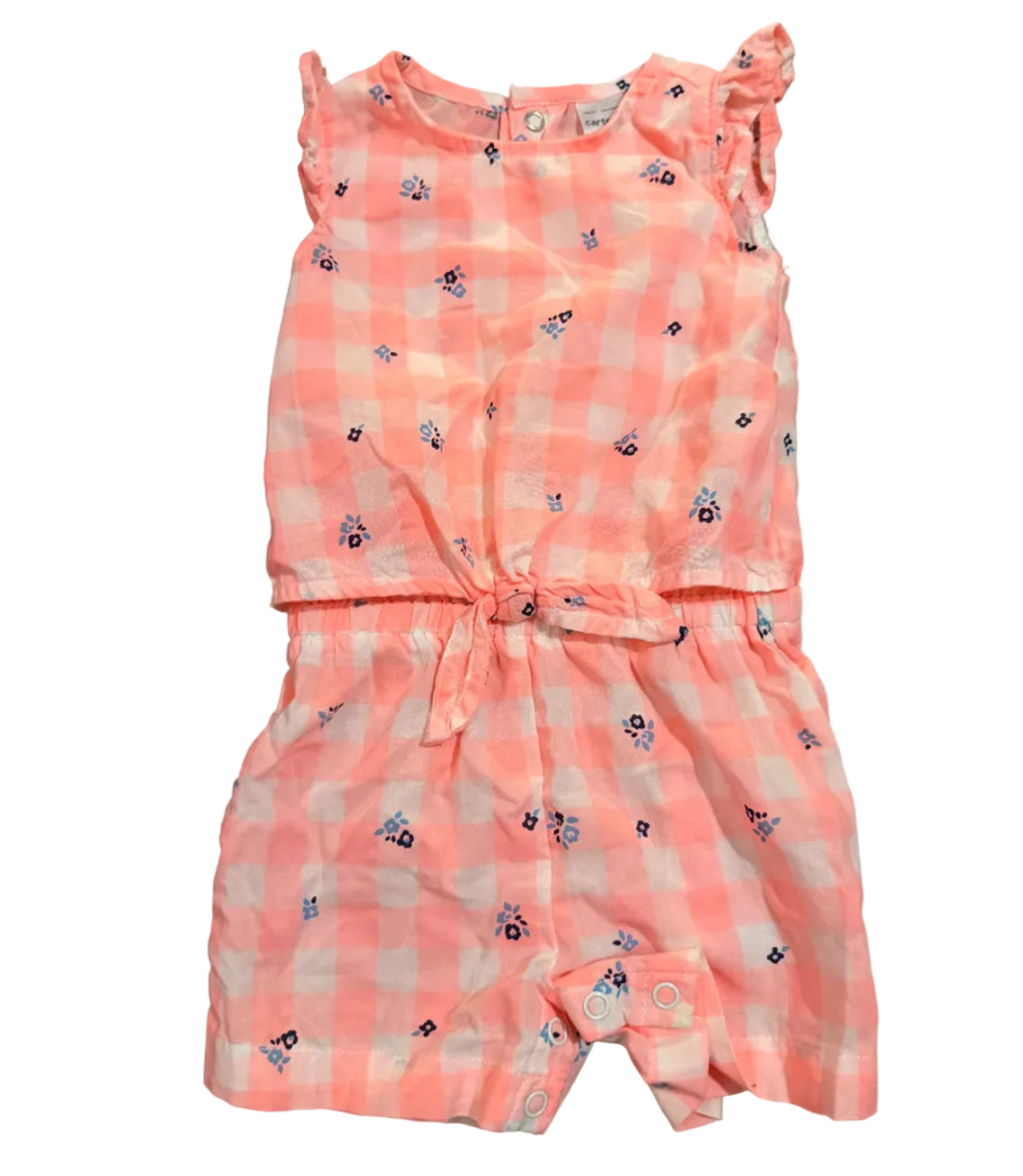 Pink patterned baby romper 