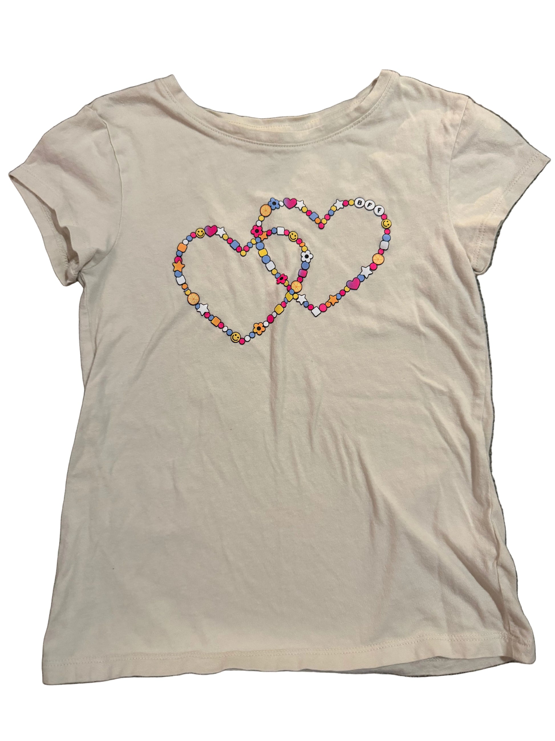 Beige t-shirt with colorful design 