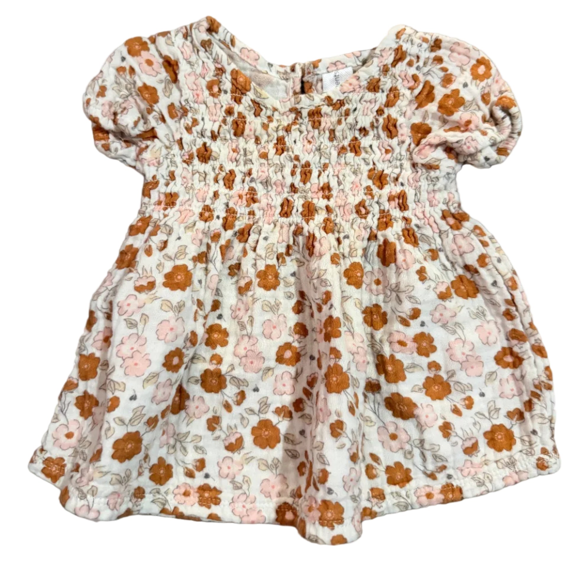 Floral dress with brown and pink flowers 
