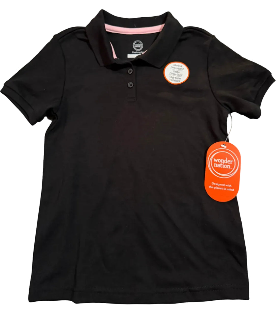 Black polo shirt with tags 