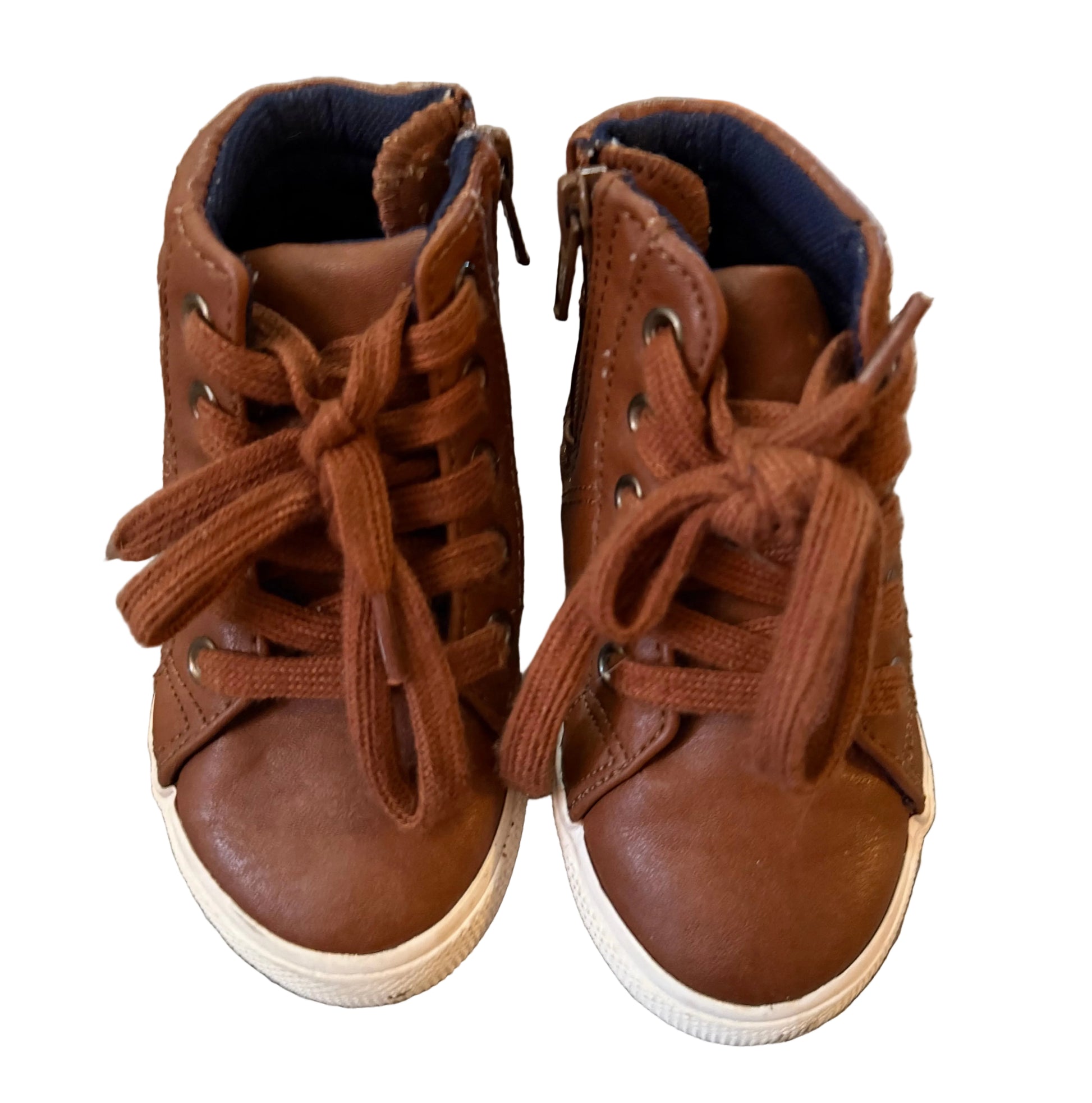 Cat & Jack Shoes / 6C - brown toddler sneakers with laces and zippers.